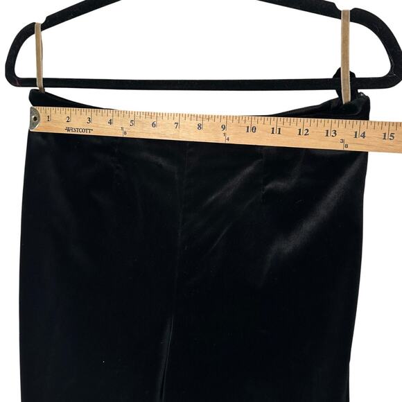 Neiman Marcus 8 Piazza Sempione Stretch Velvet Pants Straight Leg Cropped Black - Picture 7 of 11